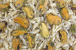 Photo: Close view marinated mussels on orzo Close view marinated mussels on orzo
