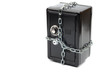 Steel safe with money , money saving concept
