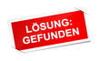 Schild rot Lösung gefunden
