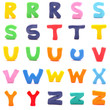 Alphabet aus bunten Knetfiguren isoliert auf weiß (3/3)