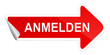 Aufkleber Pfeil Anmelden