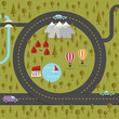 Road in the shape of heart. Vector illustration.