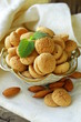 sweet almond cookies biscuits (amaretti) on the table