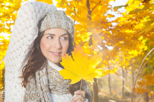 Photo: attraktive frau im herbst attraktive frau im herbst