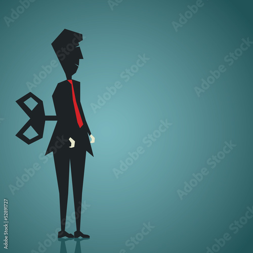 Vector: businessman run by key stock vector businessman run by key stock vector