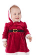 girl dressed as Santa, insulation