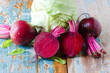 Fresh cabbage and beets