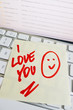 Notiz auf Computer Tastatur: I love you