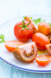 Plate with assorted tomatoes