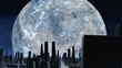 Video: Huge silver moon and city of aliens Huge silver moon and city of aliens