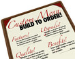 Custom Menu Build to Order Customization Personalization