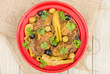 Moroccan chicken tagine with olives, preserved lemon and fennel.