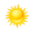 Hot yellow sun icon isolated on white background