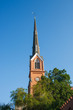 Lutheran Church Steeple Under Blue Skies