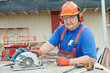 Portrait of builder worker at construction site