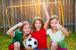 three sister girls friends soccer football winner players