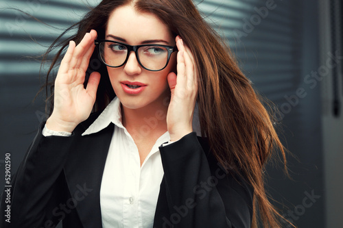 Photo: closeup businesswoman portrait closeup businesswoman portrait