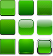 Vector: Square green app icons. Square green app icons.