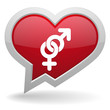 Red heart speech bubble
