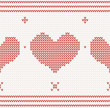 Vector: Seamless Knitted vector pattern with red heart Seamless Knitted vector pattern with red heart