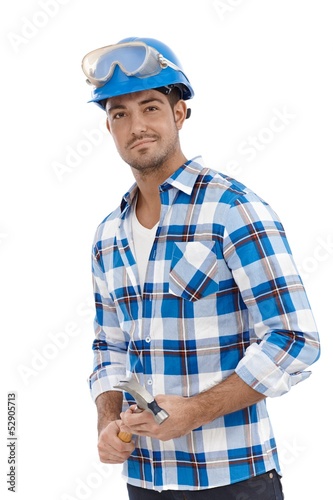 Photo: Young architect in hardhat Young architect in hardhat