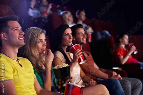 Photo: Spectators in multiplex movie theater Spectators in multiplex movie theater