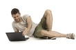 Casual man with laptop computer