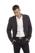 Young businessman thinking