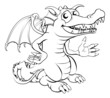 Vector: Happy cartoon dragon Happy cartoon dragon