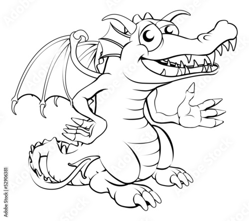 Vector: Happy cartoon dragon Happy cartoon dragon