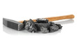 Coal with hummer isolated on white