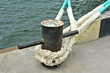 Old mooring bollard in port Odessa, Ukraine