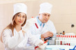 nurse and doctor works in clinic lab