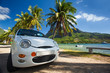 Car trip around tropical island beaches