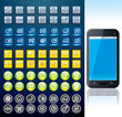 Illustration: Smartphone with Set of Various Interface Buttons Smartphone with Set of Various Interface Buttons