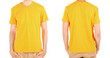 Photo: T-shirt on young man in front and behind isolated on white T-shirt on young man in front and behind isolated on white