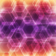 Abstract background with bokeh hexagon lights.