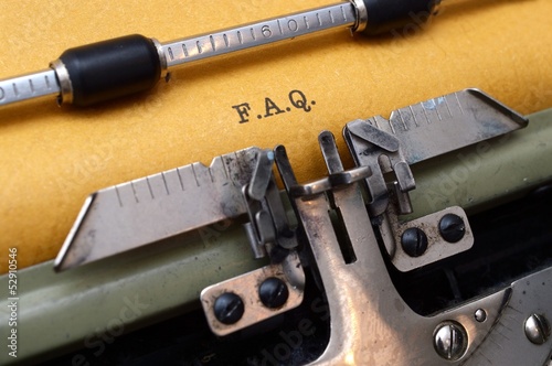 Photo: F.A.Q. on typewriter F.A.Q. on typewriter
