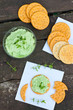 Crackers and sauce
