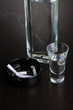 Vodka on table close-up