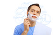 Foto: Young man shaving Young man shaving