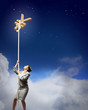 Photo: Image of businesswoman climbing the rope Image of businesswoman climbing the rope