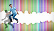 young man dancing and jumping...