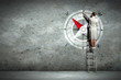 Photo: Business woman drawing compass Business woman drawing compass