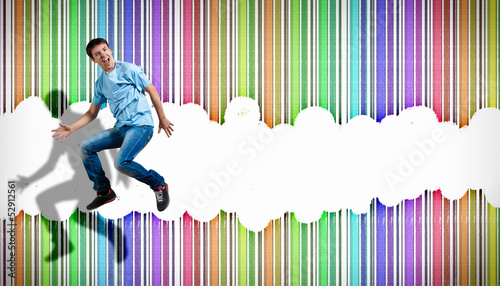 Photo: young man dancing and jumping... young man dancing and jumping...