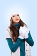 Photo: Young woman wearing warm sweater Young woman wearing warm sweater