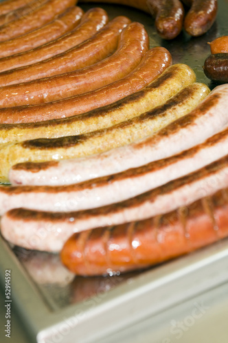 Photo: street stand food knockwurst bratwurst fried kasekrainer sausage street stand food knockwurst bratwurst fried kasekrainer sausage