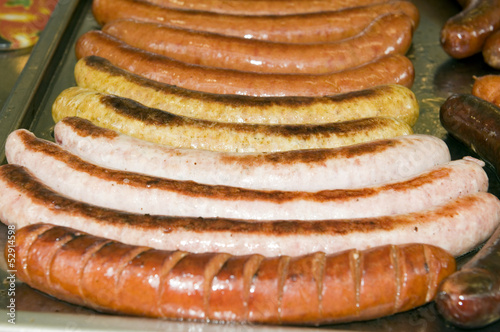 Photo: street stand food knockwurst bratwurst fried kasekrainer sausage street stand food knockwurst bratwurst fried kasekrainer sausage