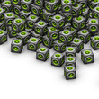 cubic green sound system woofer on white