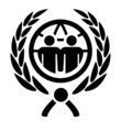 Laurel wreath, global world and people